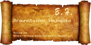 Braunsteiner Hajnalka névjegykártya